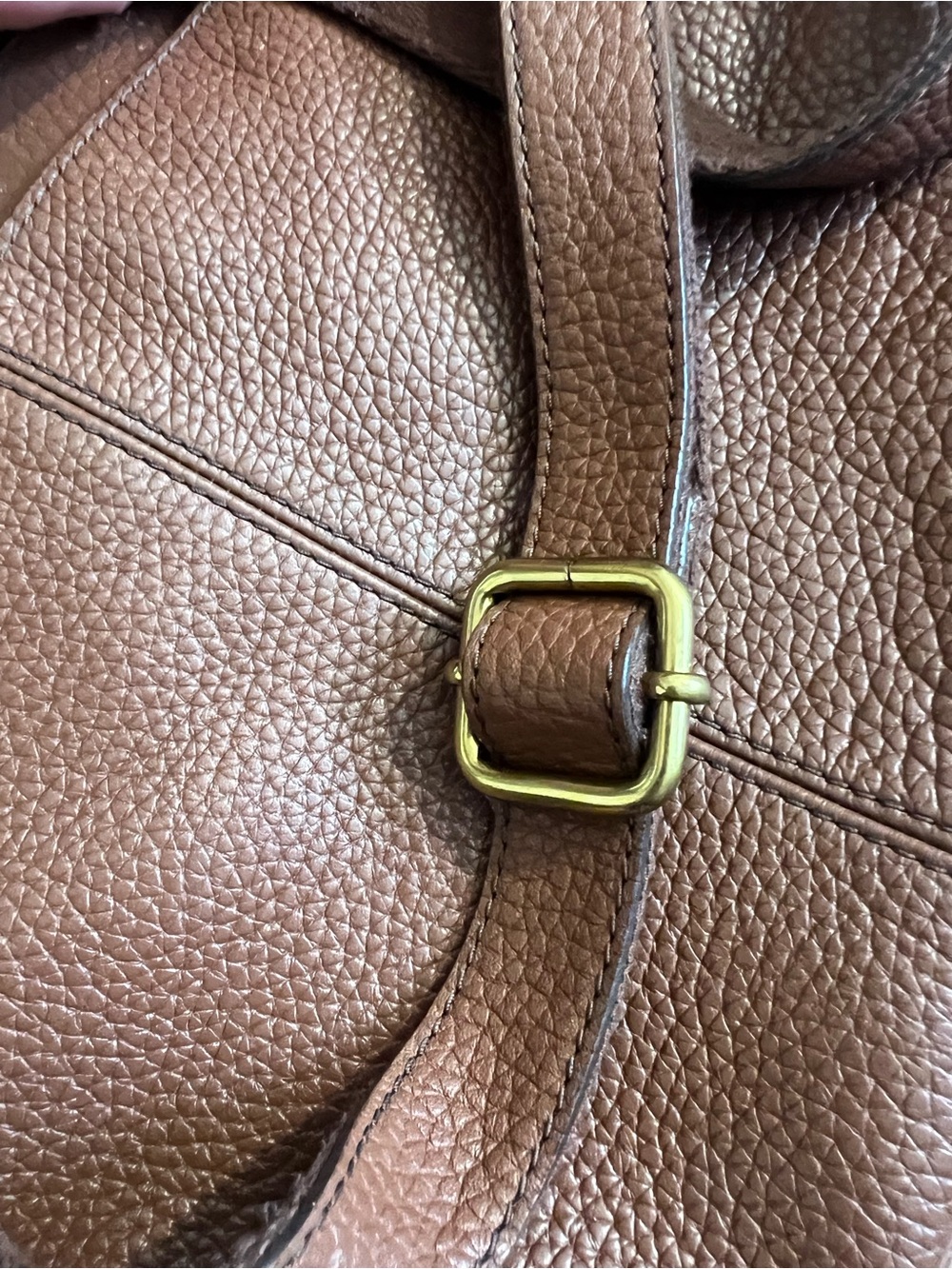Fossil Brown Pebbled Leather Zip-Top Crossbody with Gold Hardware - Picture 8 of 9